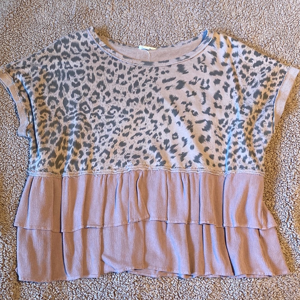 Blush pink Leopard print top